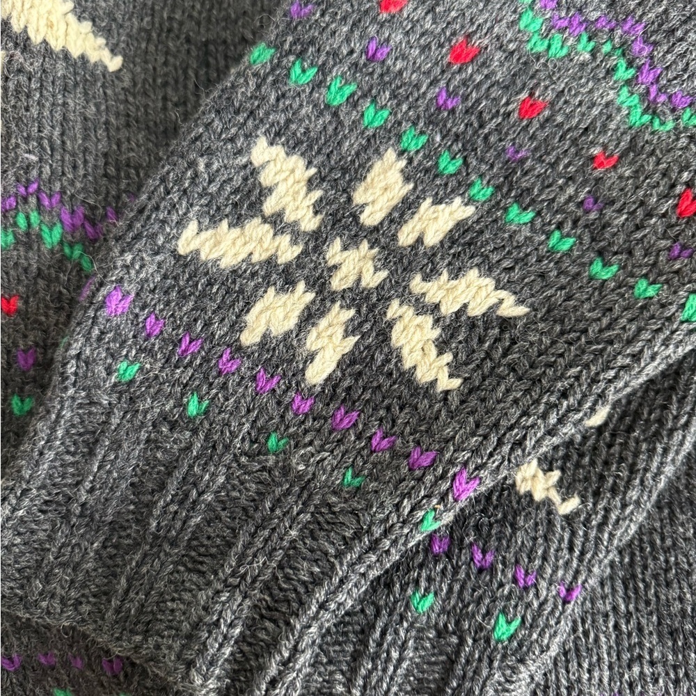 Vintage 100% Wool John Ashford Hand-knit sweater - Picture 6 of 6